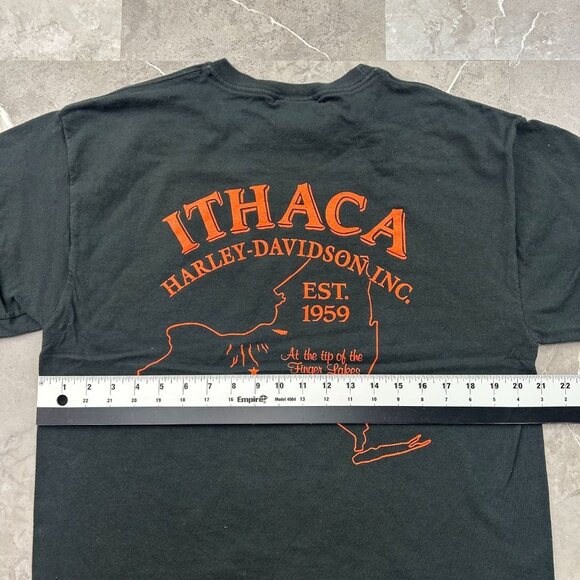 Vintage Harley Davidson Graphic Tee Mens Large Flames Eagle Short Sleeve y2k - Picture 7 of 9